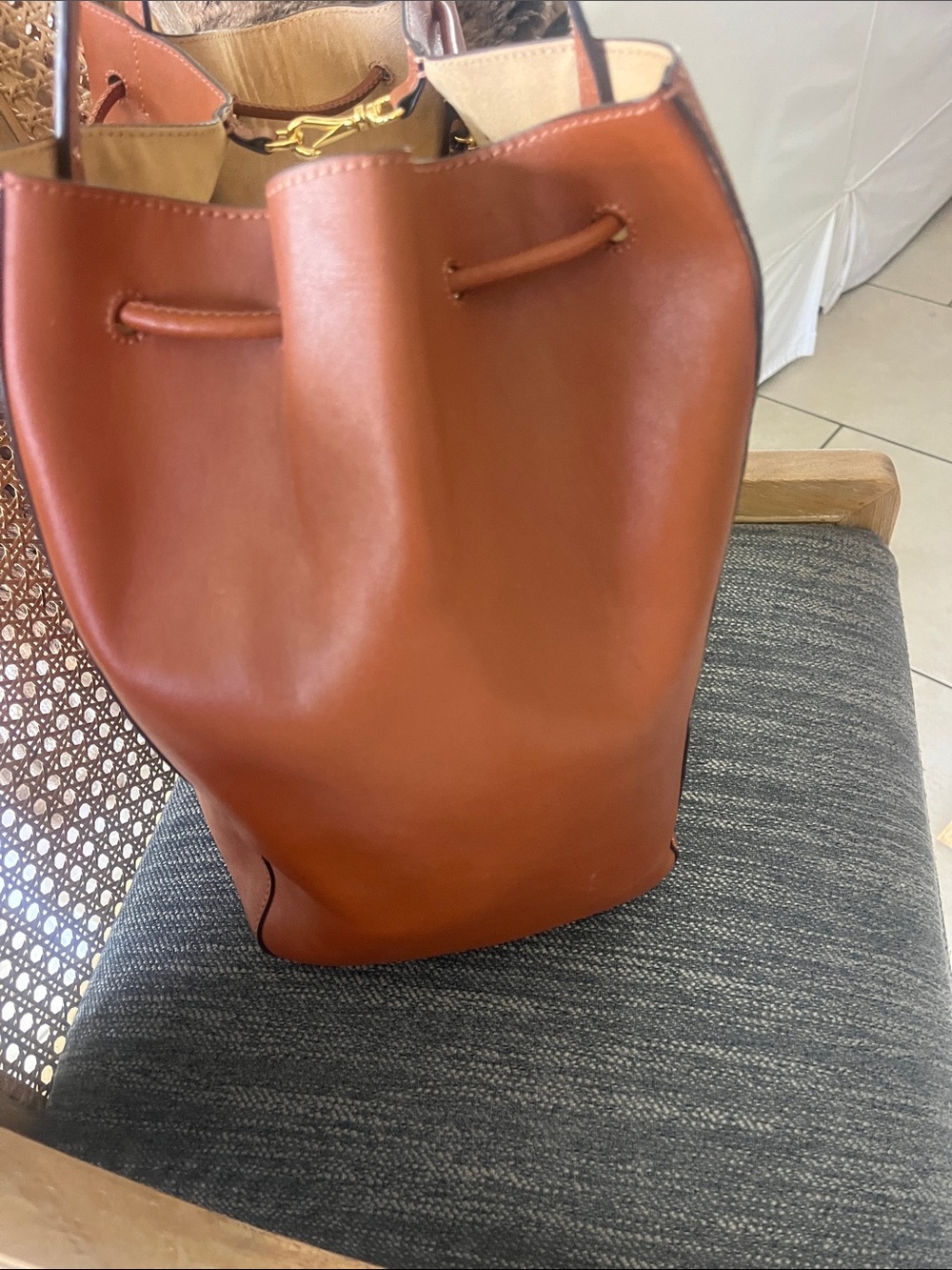 Ralph Lauren medium Andie chestnut color supple full grain leather shoulder bag - Picture 6 of 11